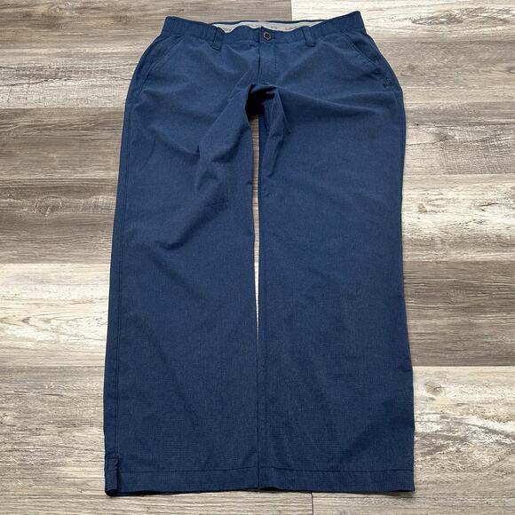 Under Armour Blue Mens 38x30 Loose Fit Flat Front Performance Golf Golfer Pants - Picture 1 of 13